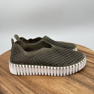 Ilse Jacobsen Shoes Womens 7.5 / 38 Green Platform Lift Slip-On Casual Comfort